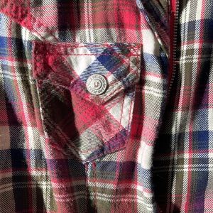 Plaid true religion XS zip up shirt